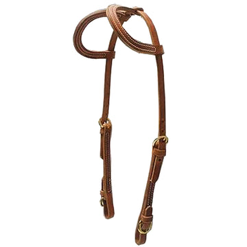 Hilason Headstall Buckle End Cheeks Hermann Oak Harness
